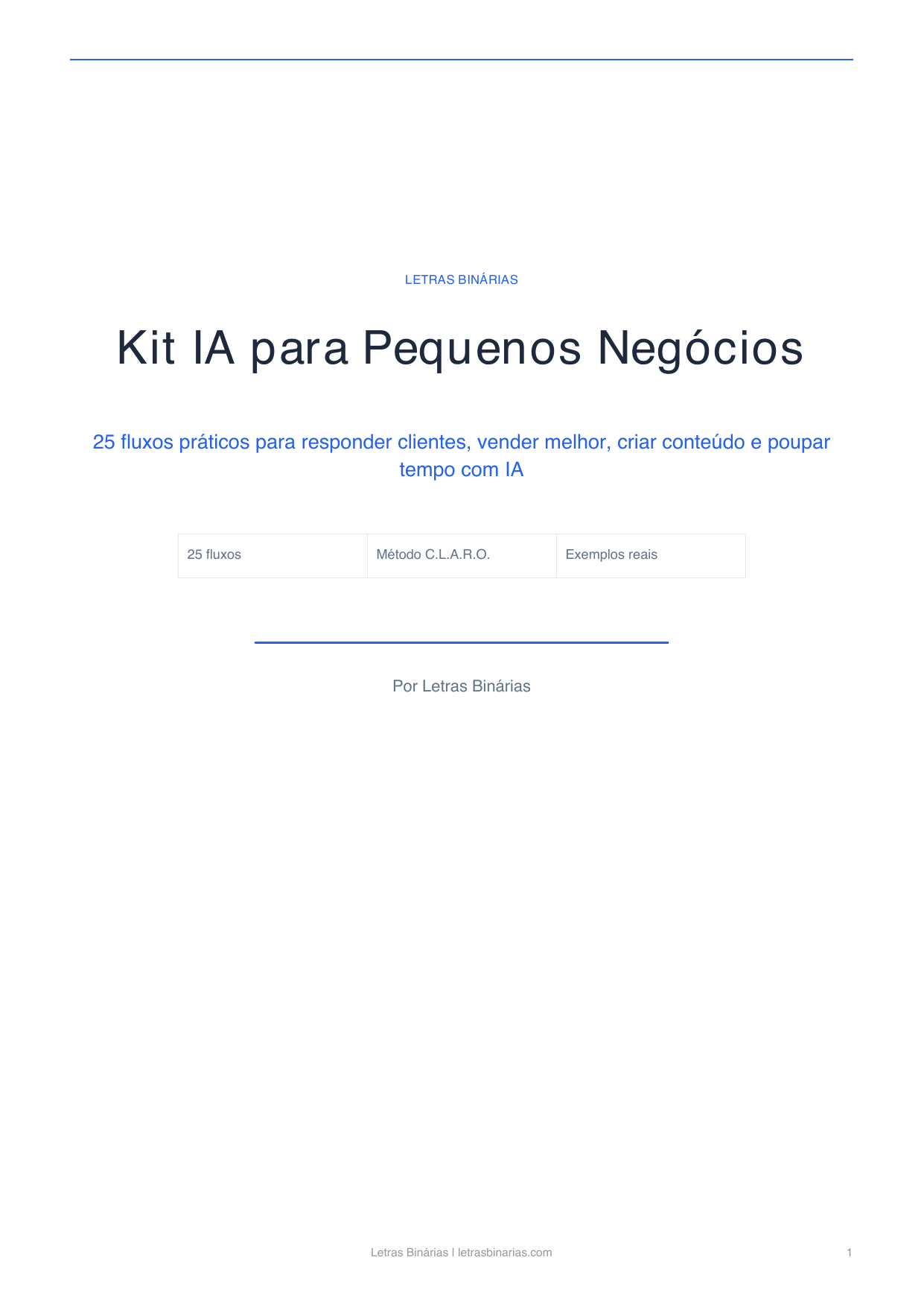 Capa do Kit IA para Pequenos Negócios